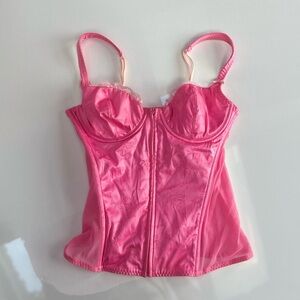 Betsey Johnson Y2K hot pink corset bra top 34B